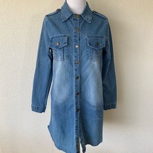 Hengsheng Jeans Denim Dress Distressed Vintage